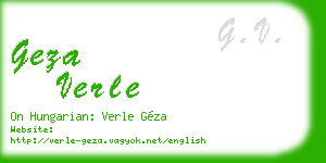 geza verle business card