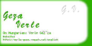 geza verle business card